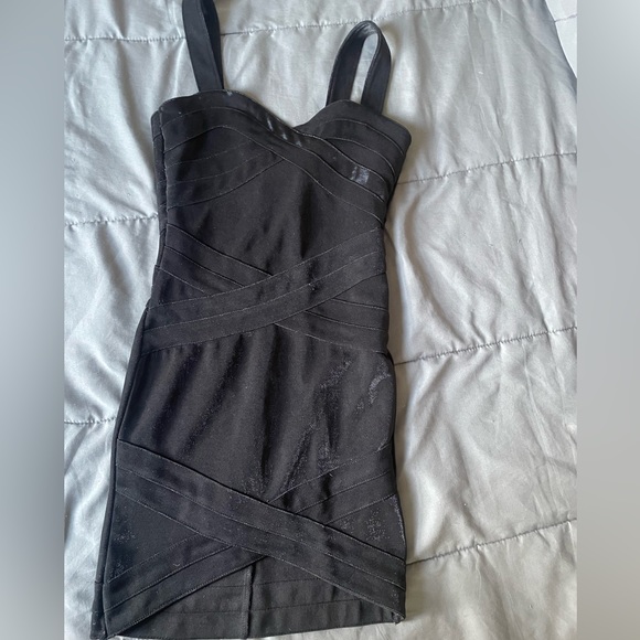 H&M Chrome Black Bandage Dress - Picture 1 of 6